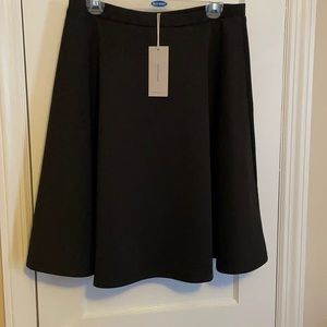 Black, elastic waist a line skirt- ModCloth